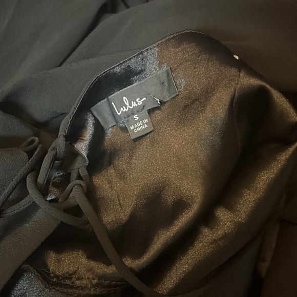 NWOT Romantically Speaking Black Cowl Lace-Up Maxi Dress - Picture 7 of 7